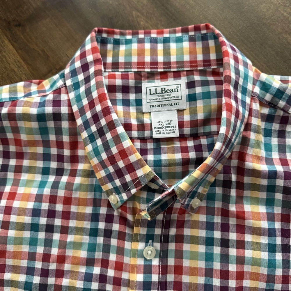 L.L. Bean Multicolor Checkered Men's Shirt